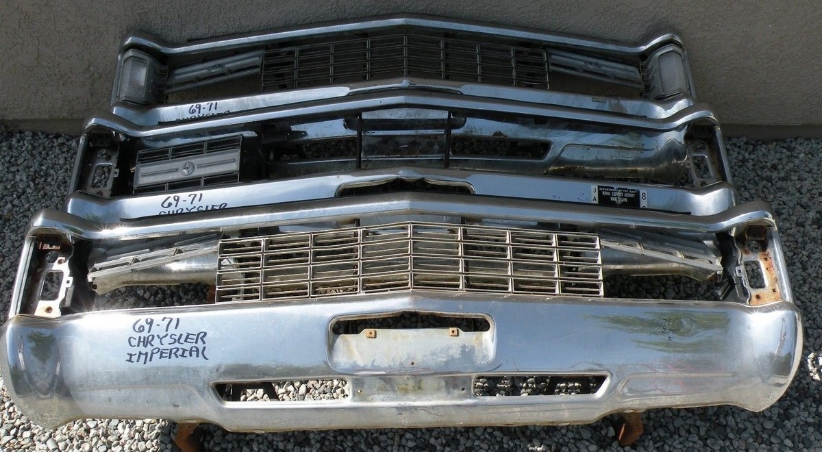 X CHRYSLER IMPERIAL NEW TRIPLE PLATED CHROME FRONT BUMPER 1969