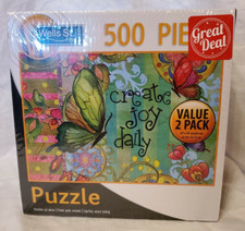 Live Joyously Enjoy Life Lang Jigsaw Puzzles Each 500 Pieces "Value 2 pack"