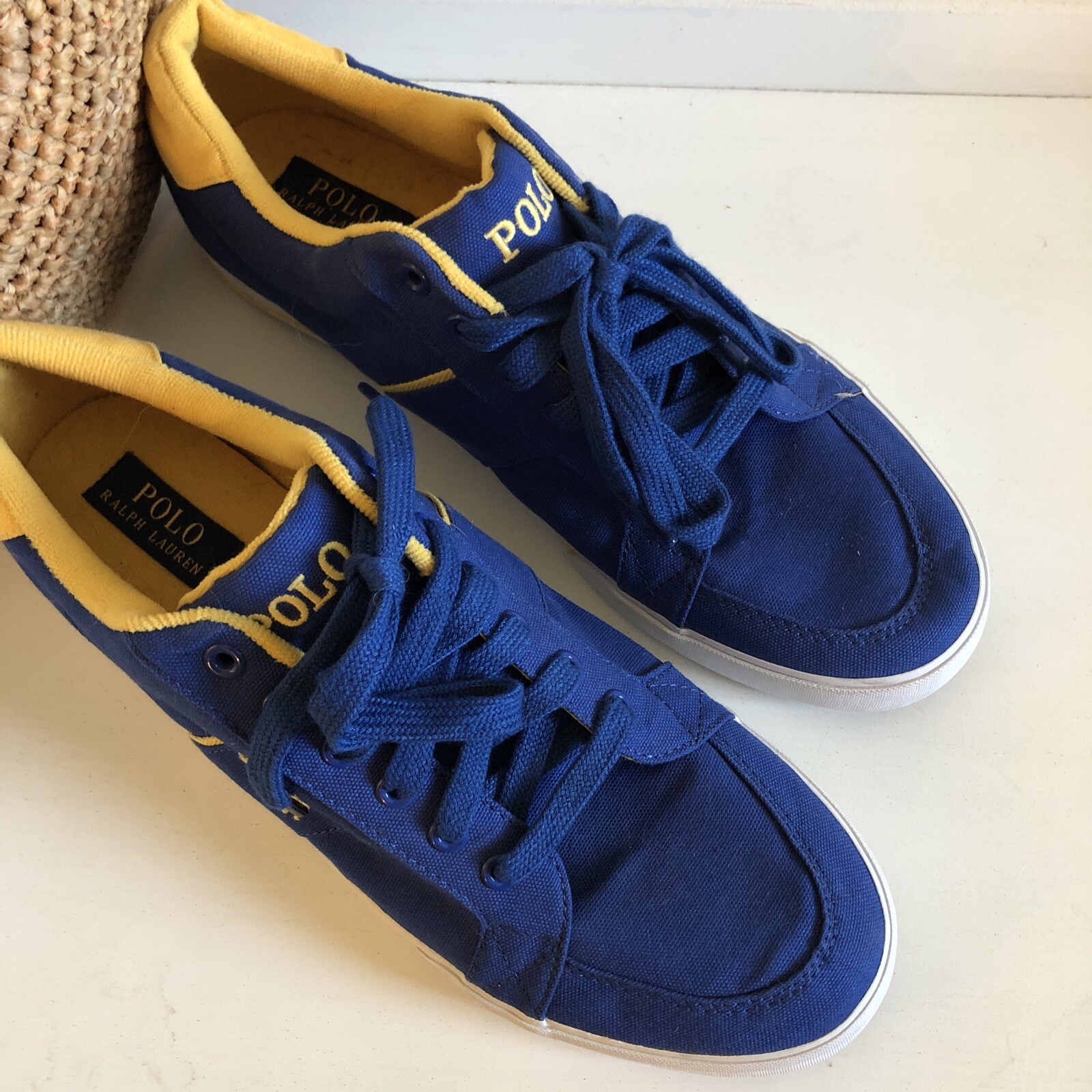 mens polo 12 deck tennis shoes blue 