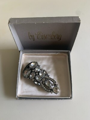 Eisenberg Original Rhinestone Brooch with Original Box