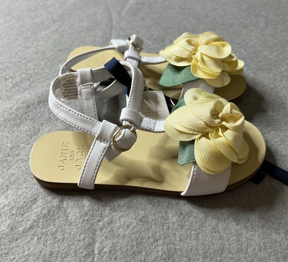 Новый с Ярлыками Janie и Jack сандалии ребенка ясельного возраста девочек 9 цветок праздник школы повседневный пряжка - Изображение 2 из 4
