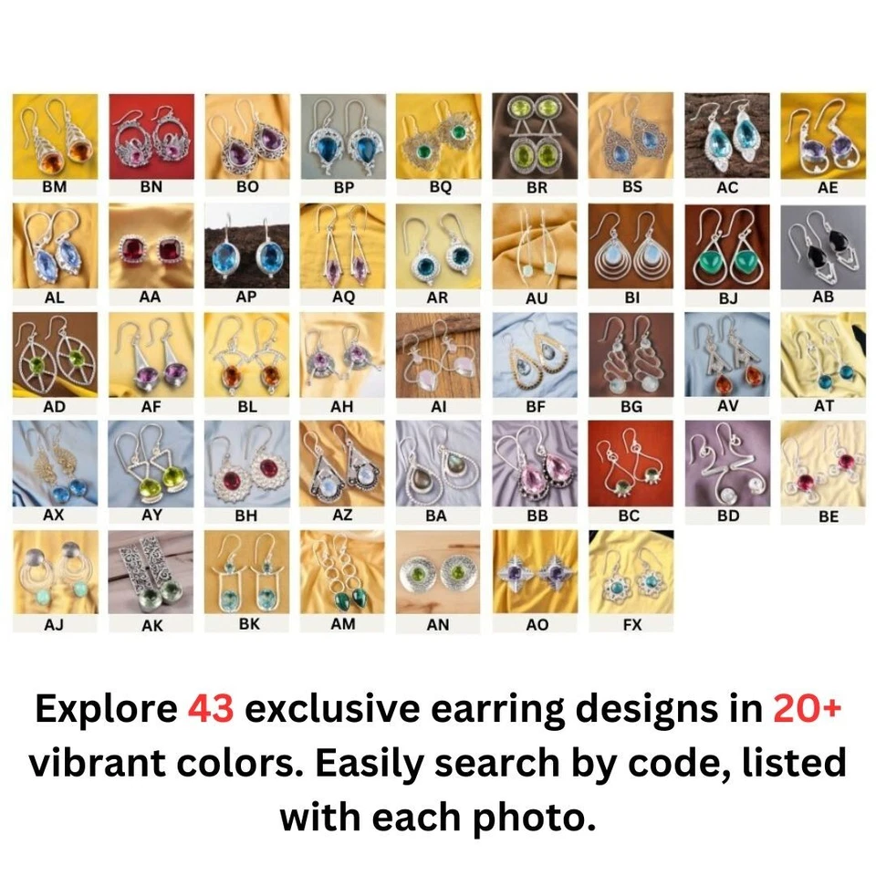 Blue Flash Natural Labradorite Gemstone 925 Sterling Silver Dangle Earrings Gift - Image 4 of 4