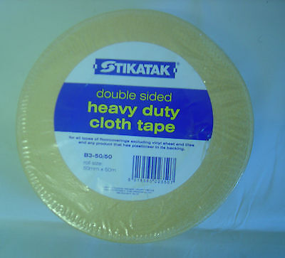 Stilatak Double Sided Heavy duty Cloth Carpet Tape  50mm X 50m DIY Floorcovering