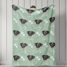 Custom Cat/Dog Photo Blanket with Name/Photo, Personalized Pet Memory Gift