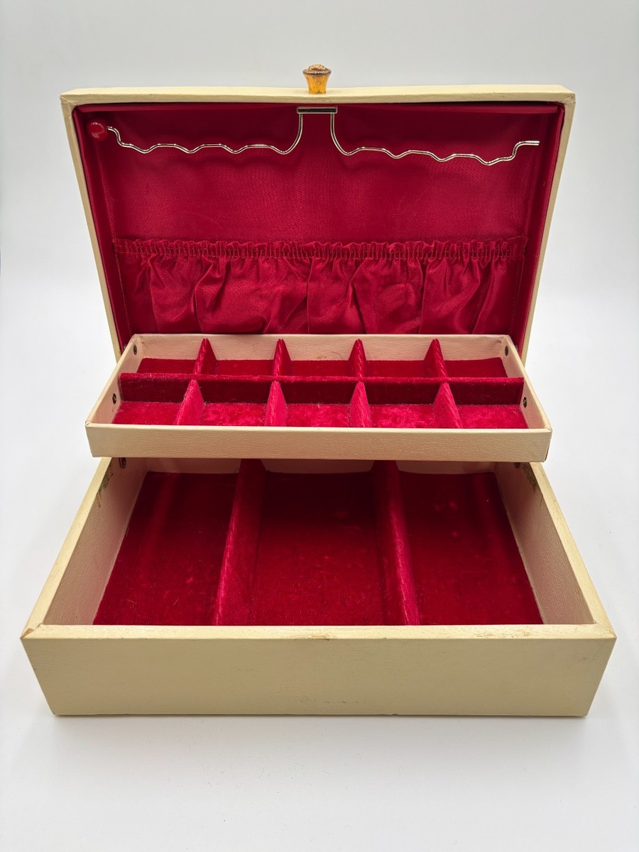Vintage Lady Buxton Jewelry Box Red Velvet Int. Cream Exterior | eBay