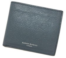 Dunhill Alfred Fold Wallet Card Case Blue Used 46036 Men Rare Model Limited Edit
