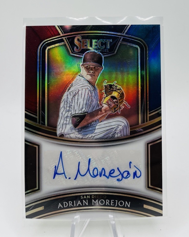 2021 Panini Select - Signatures Adrian Morejon #S-AD Tri-Color Prizm /49 (AU)