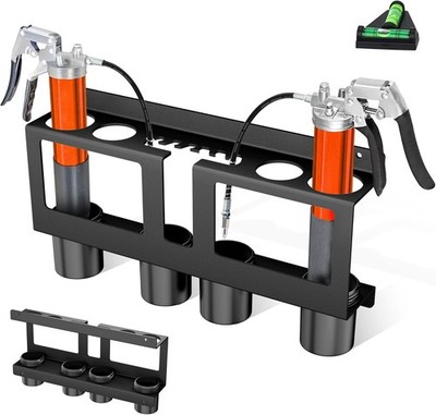 Grease Gun Holder,Grease Gun Rack Wall Mount Compatible with 2 Grease
