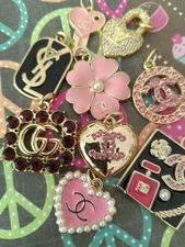 Lot of9  Dior Ysl Gucci  Chanel Gold  tone Zipper Pull Charm 