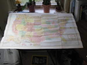 VINTAGE 50 STATES MAP OF THE UNITED STATES Rand McNally