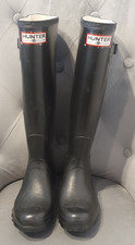 Hunter Original Tall Black Gloss Wellies UK Size 3 Wellington Boots