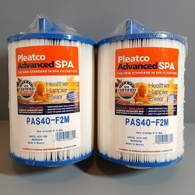 Set of 2 Pleatco PAS40-F2M Advanced Artesian Spa Filters 6'' Diameter (READ DESC)