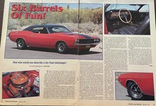 1970 Dodge Challenger Hardtop Six Pack 2 Page Color Article 1 Of 3