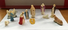 Vtg Miniature Plastic Nativity Set of 11 Pieces Hazel's Handicrafts Hong Kong