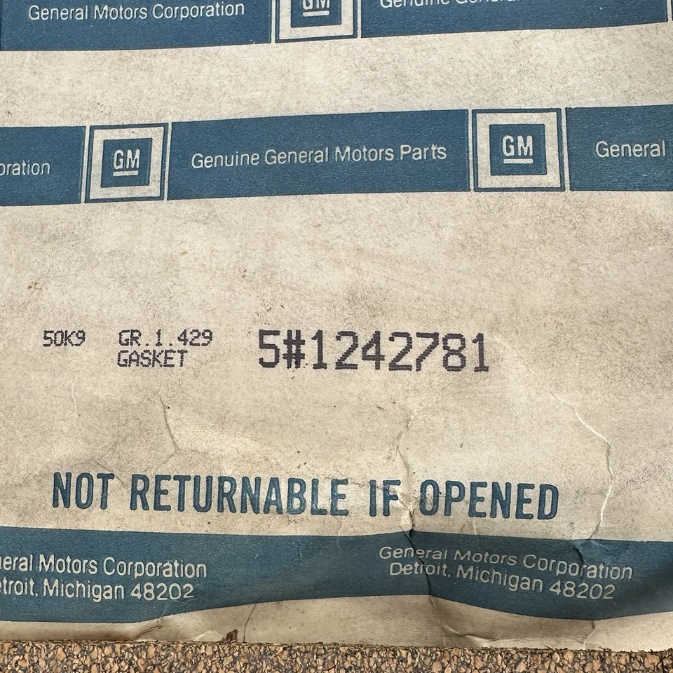 4-Nuevo GM 1242781 Junta de cárter de aceite Buick 300 340 350 V-8 Lesabre Skylark Century Foto 2 de 4