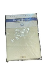 Distinction Cotton Rich Visa Cotton oval 60-102" ecru off white tablecloth new