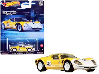 1969 Alfa Romeo 33 Stradale #33 Yellow and White ''Exotic Envy'' Series Diecast Mo