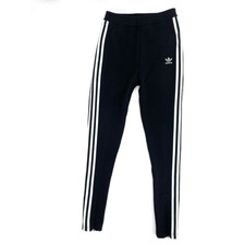 Adidas Originals Ankle Zip Track Pants Womens S Black Blue 3 Stripe