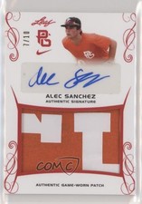 2017 Leaf Perfect Game National Showcase Red 7/10 Alec Sanchez Patch Auto 03cg