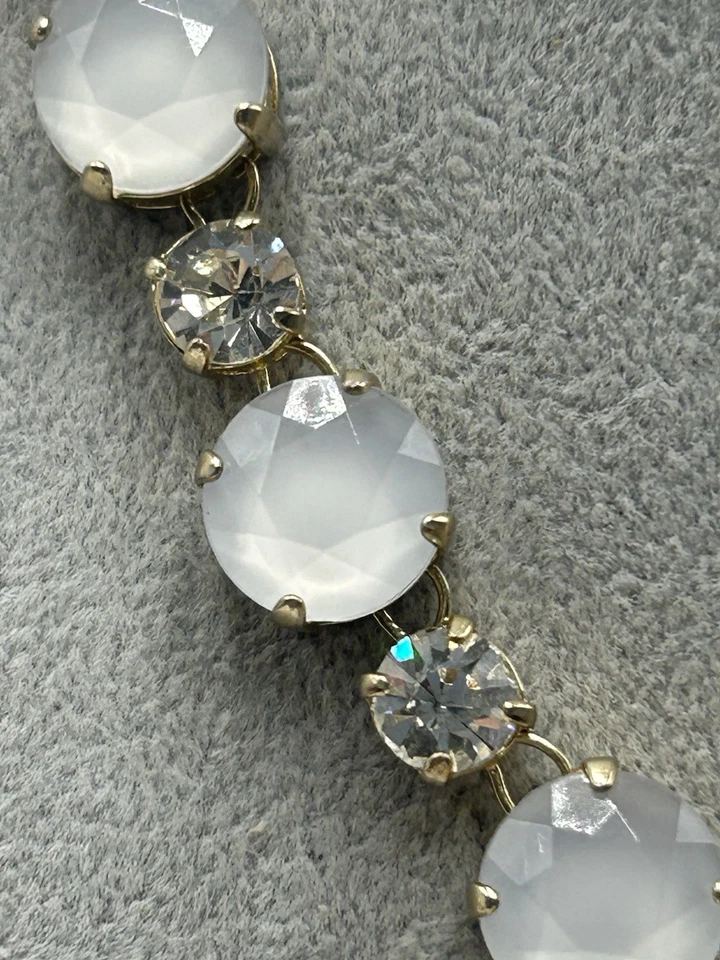 Graziano Statement Vintage Crystal Necklace 20” Goldtone - Image 3 of 4