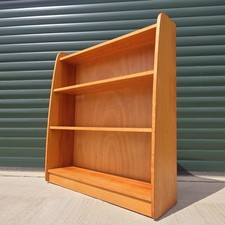 Vintage Remploy Open Waterfall Front 4 Tier Wooden Bookcase Light Oak 