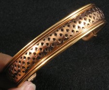 Copper Cuff Cutout Bangle Bracelet Magnetic Magnets 2 3/4" x 2 1/8" x 5/8" Large