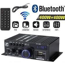 Bluetooth HiFi Power Amplifier Mini Audio Digital Stereo FM AMP Remote 12V 800W