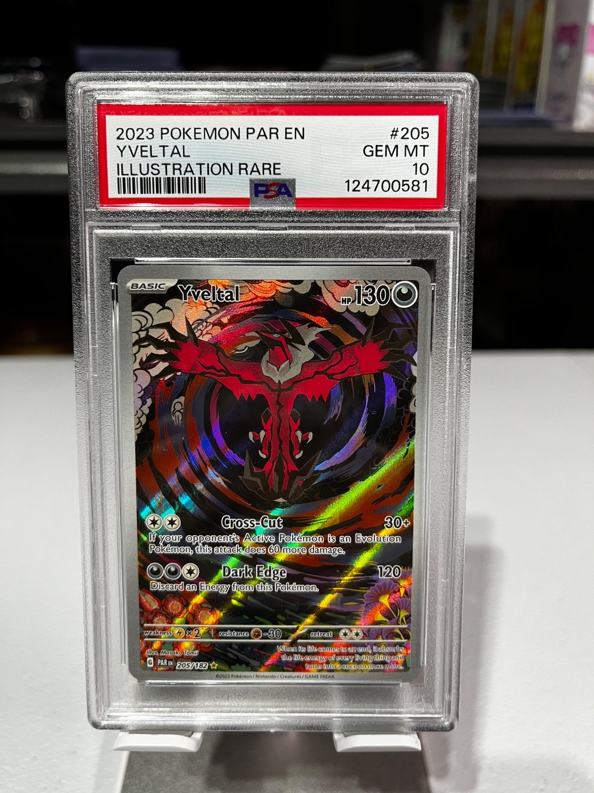 PSA 10 Gem Mint Yveltal Illustration Rare Graded Paradox Rift #205 Pokemon Card