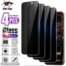 4 Pcs For iPhone 17 16 15 14 13 Pro Max Privacy Tempered GLASS Screen Protector