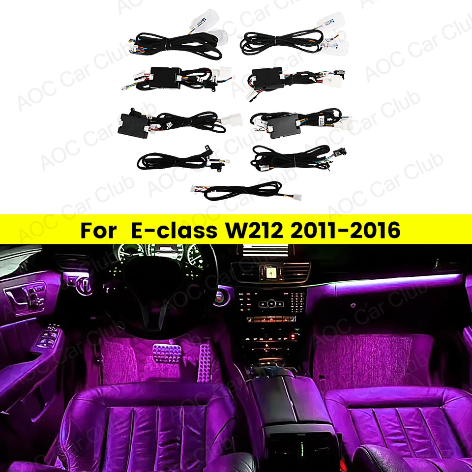 Kit de cables LED interiores de luz ambiental para Mercedes Benz E250 E300 E500 E550 W212 Foto 2 de 4