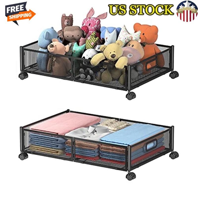 Under Bed Storage Containers Under Bed Storage Bins Drawer w/Wheels for Clothes-image