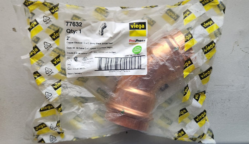 Viega Propress - 77632 - 2" Copper 45° Degree Elbow - C x C EDPM Seal - New