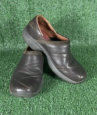 MERRELL PRIMO PATCH BROWN LEATHER SLIP ON CLOGS WOMENS SZ 6.5