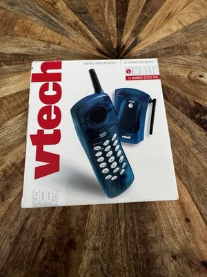 Vintage Rare Color Vtech 62 9118 Cordless Phone BLUE 900 Mhz Untested