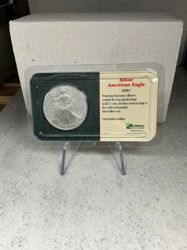 2001 American Silver Eagle 1 oz .999 Fine Silver Uncirculated Littleton Pack