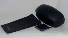 SALVATORE FERRAGAMO Black Clamshell Glasses Case with cloth  Box - NEW