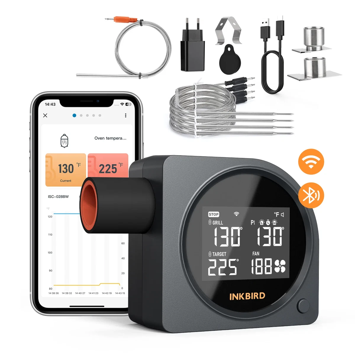 INKBIRD BBQ Smoker Controller Grilling Thermometer Combo Barbecue Cooking Roast