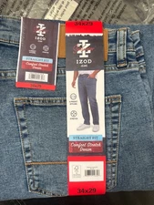 IZOD Men's Comfort Stretch Straight Fit Jeans Blue - Size: 34 x 29