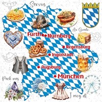 20 Servietten Bavarian Life SchöNsten Seiten Von Bayern Oktoberfest Deko 33X33Cm