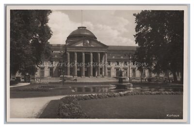 Wiesbaden-Kurhaus-Coach Fountain Car-Old Photo Postcard 1930s