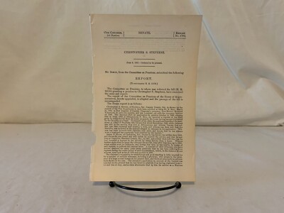 Antique 1902 Government Report Christopher S. Stephens NM Mounted Vol.