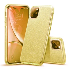 for iPhone 11 Pro Daisy Light Thin Slim TPU Glitter Case Cover GOLD