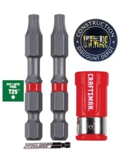 3 Piece Craftsman 2-in T25 Torx Screwdriver Bit Set Impact Rated + Sleeve Lock