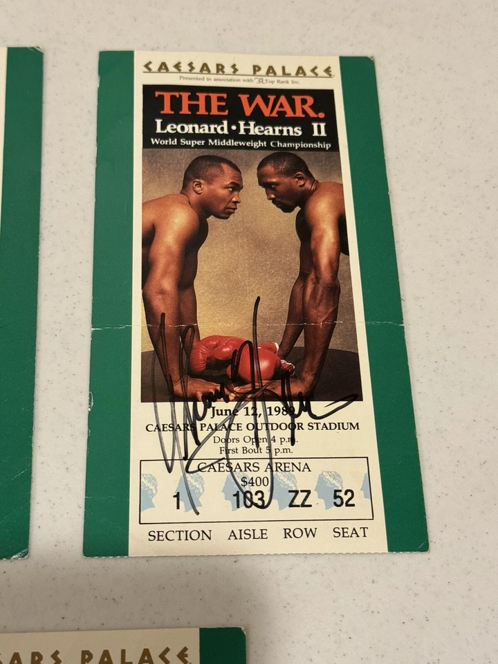 THE WAR LEONARD VS HEARNS II - 6/12/1989 - 3 Tickets (2 Signed By Thomas Hearns) - Image 4 of 4