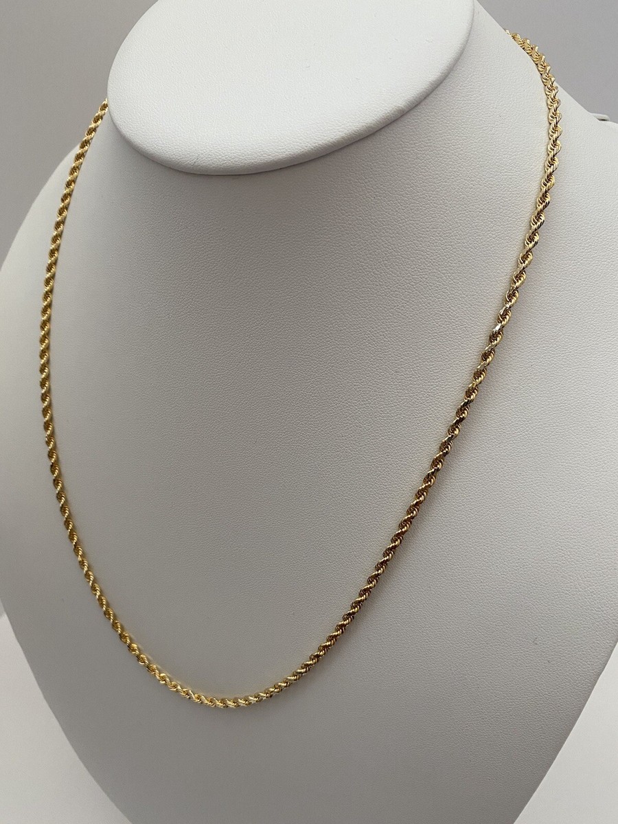 10K Solid Yellow Gold Diamond-Cut Rope Chain --- 3.2 MM --- 24