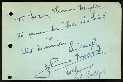Johnnie Walker d1949 signed autograph 4x6 Cut American Actor Silent Film Era