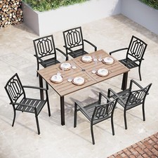 6+1 Sitzgruppe Gartenmöbel Gartengarnitur Tisch Stuhl Essgruppe Gartenset