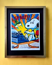 🔥AIDAN FLUX | Hand Signed Original Print Framed LtdEd of 69 COA | SNOOPY WRITER