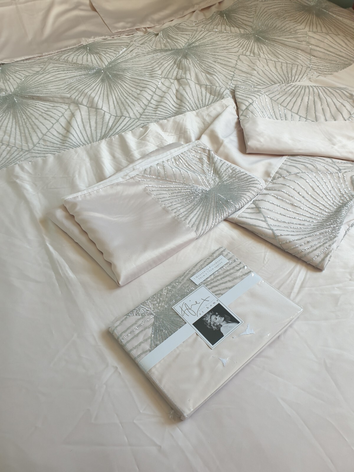 Kylie Minogue Bedding Blush Pink King size Duvet Cover Sequined