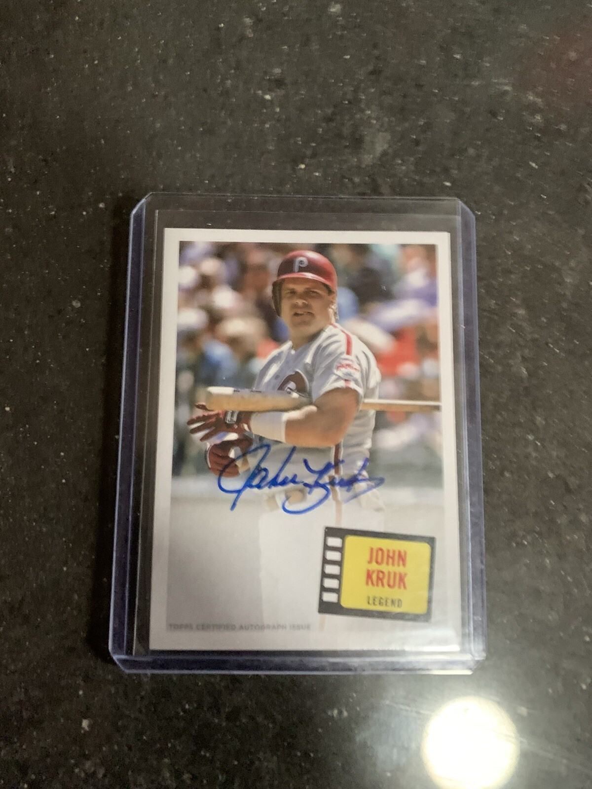 2023 TOPPS ARCHIVES John Kruk Auto 1957 TOPPS HIT STARS ON CARD AUTO #57HS-JK